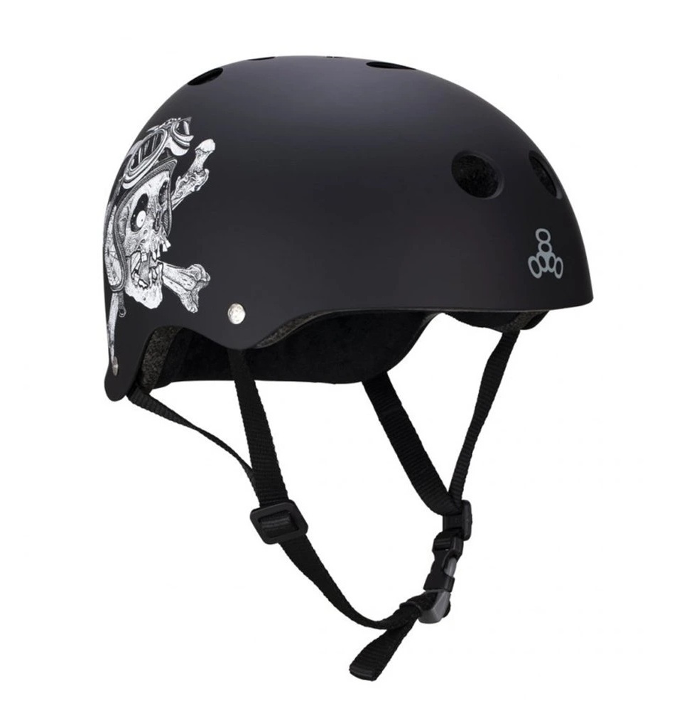Triple Eight Helmet - Certified Sweat Saver Helm | Elliot Sloan Signature Edition Black