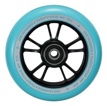 BLUNT SCOOTERS 10 Spokes Stunt Step Wheels | 100mm Black/Turquoise ( Per 2 )