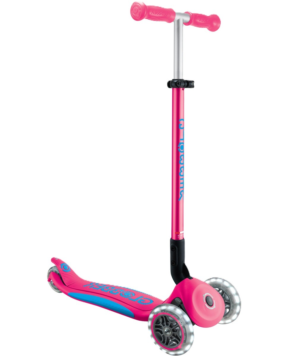Globber Primo Foldable Plus Lights Fuchsia