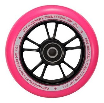 BLUNT SCOOTERS 10 Spokes Stunt Step Wheels | 100mm Black/Pink ( Per 2 )