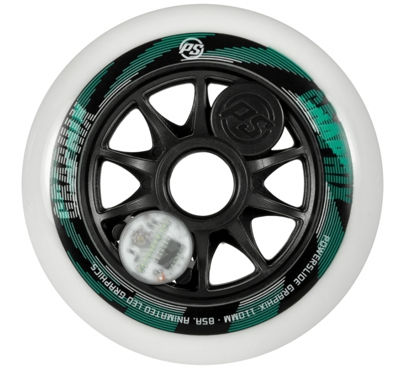 Powerslide Graphix Wheel 110mm 85a White LED Left