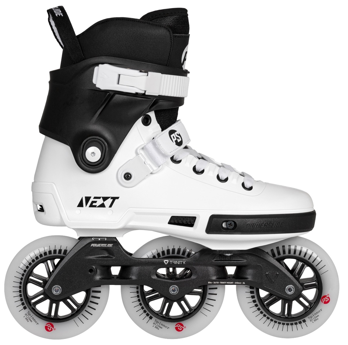 Powerslide Next Core Black | 110mm White - Maat: 46-47