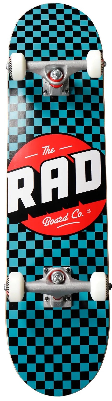 RAD Checkers Progressive Skateboard Compleet | 7.25" Zwart/Teal