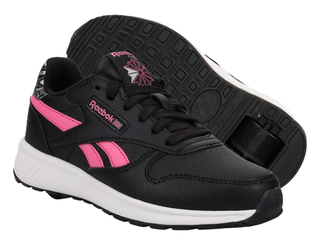 Heelys X Reebok Classic Leather | Black / Pink / Grey