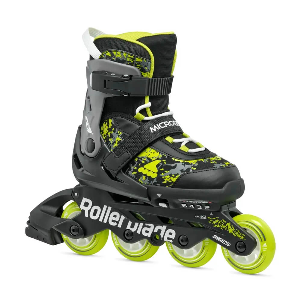 Rollerblade Microblade SL - Black/Lime - Schuin
