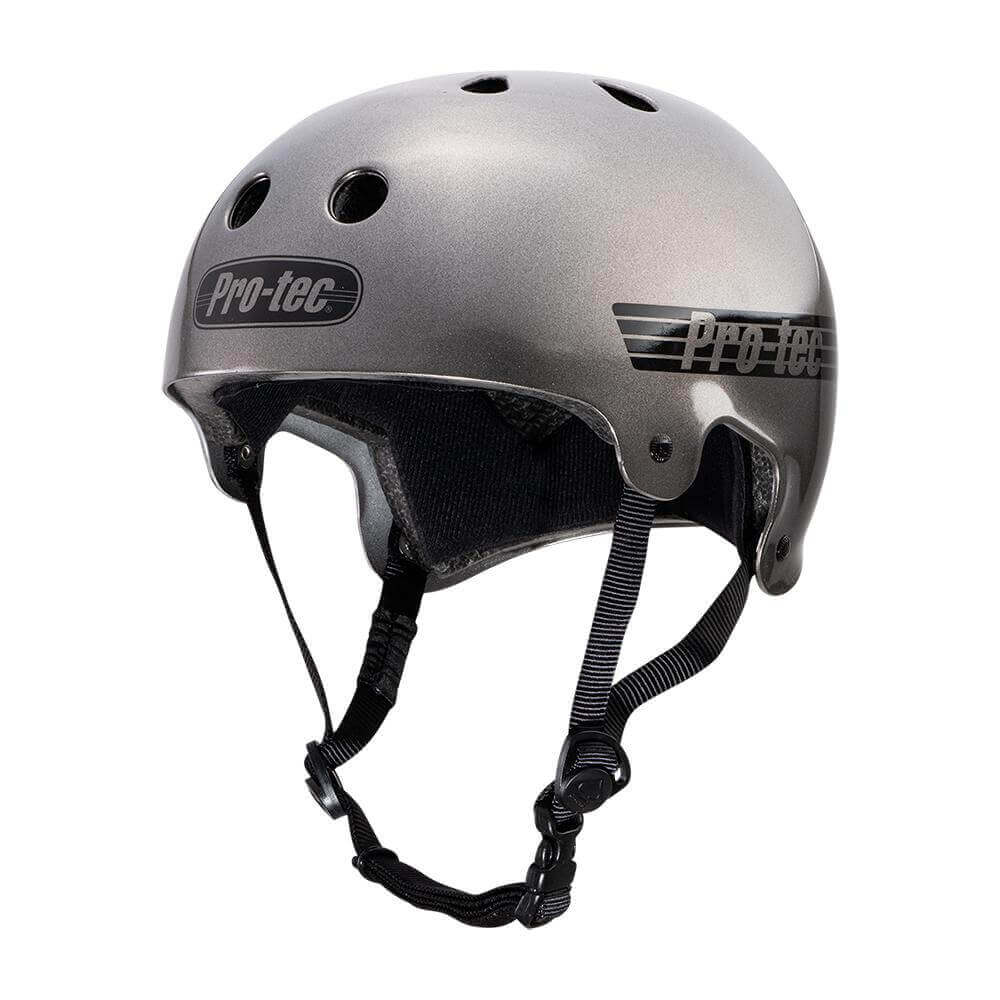 Pro-Tec Helm - Old School Cert - Mat Metallic Gunmetal