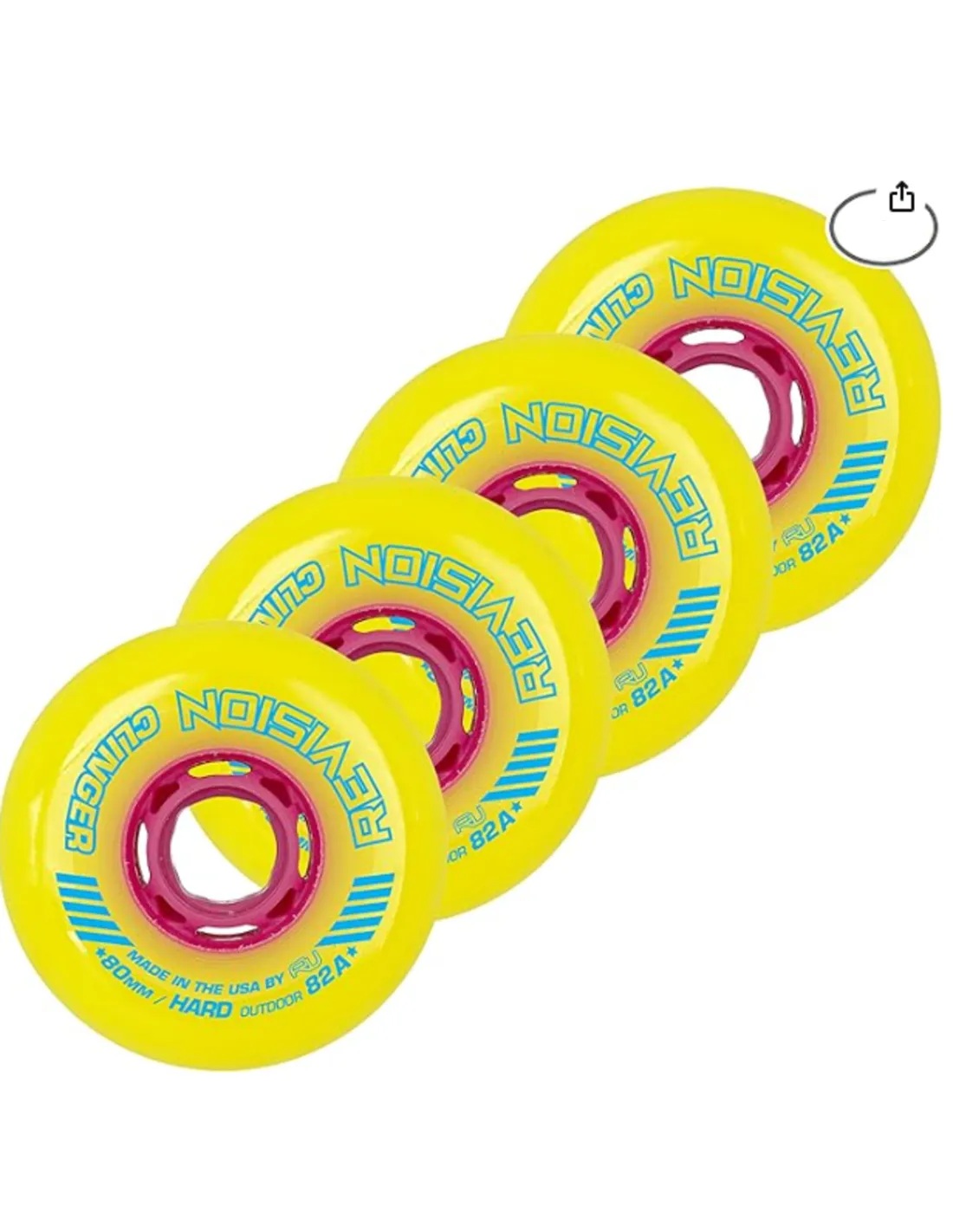 RV Clinger Outdoor Wheels/Wielen- 4Pack | 76mm 82A | Geel/Roze