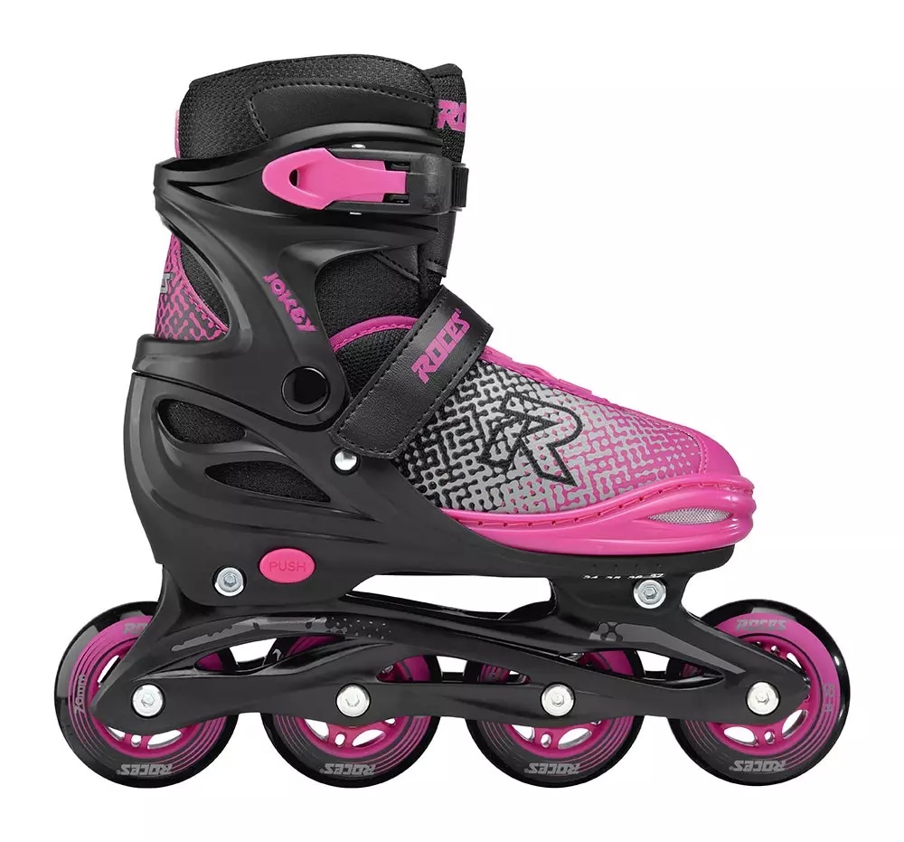Roces Jokey X Girl Adjustable Inline Skates | Black/Pink 