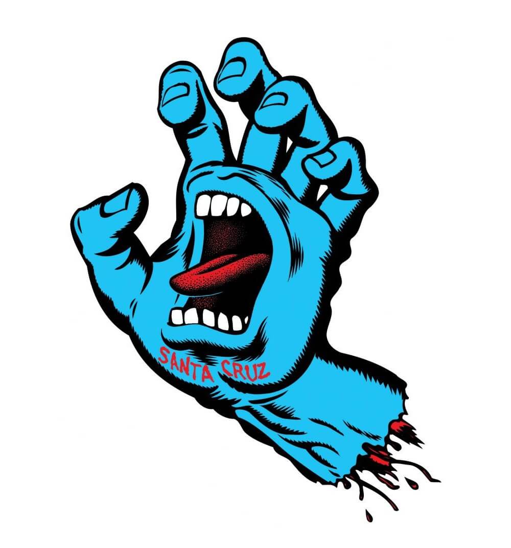 Santa Cruz Screaming Hand Sticker Blue 6 IN
