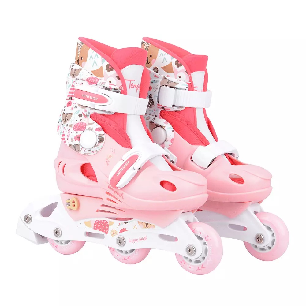 Tempish Baby Skate Set Wild Adjustable Inline Skates | White/Pink 