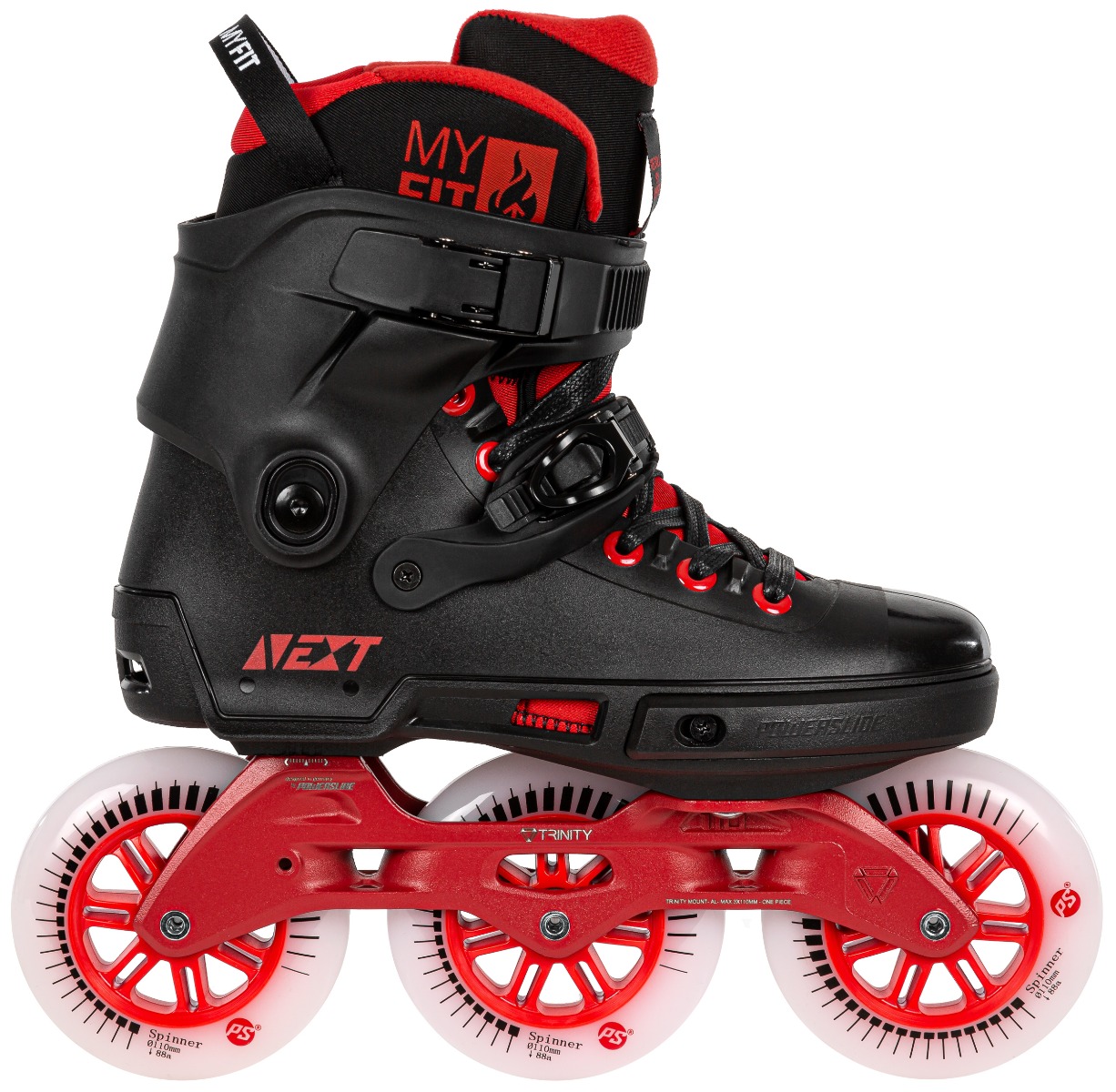 Powerslide Next Black | 110mm Red - Maat: 42-43