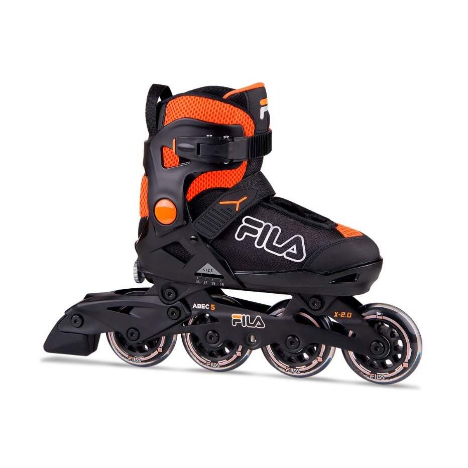 Fila X 2.0 Inline Skate | Black/Orange - Maat: 33-36 - M